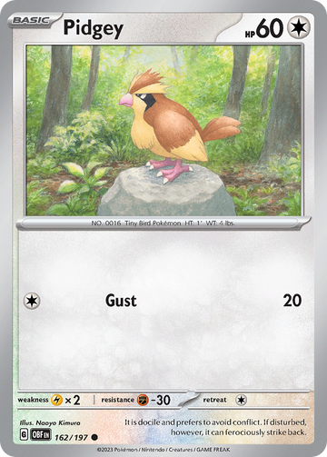 162/197 - Pidgey - [Common] - Reverse Holo