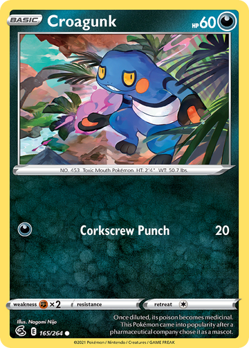 165/264 - Croagunk - Reverse Holo - [Common]