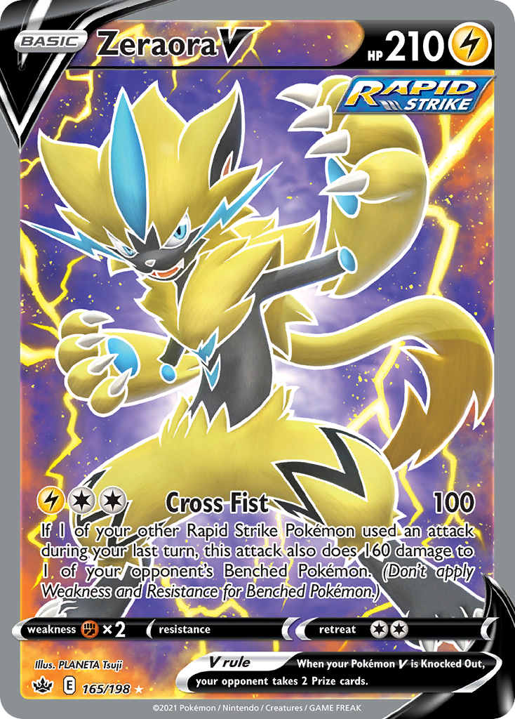 Pokémonkaart 165/198 - Zeraora V - Chilling Reign - [Rare Ultra]