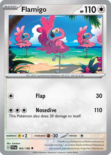 165/198 - Flamigo - [Uncommon] - Reverse Holo