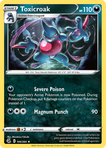 166/264 - Toxicroak - [Rare] - Reverse Holo