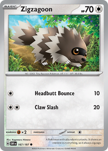 167/197 - Zigzagoon - [Common]