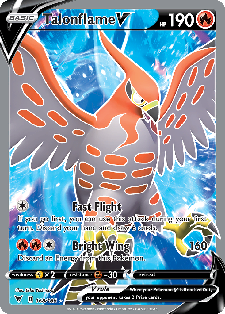 Pokémonkaart 168/185 - Talonflame V - Vivid Voltage - [Rare Ultra]