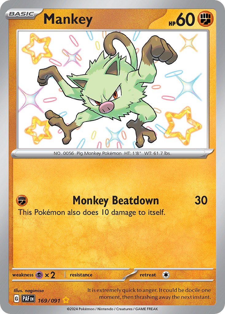 169/091 - Mankey - [Shiny Rare]
