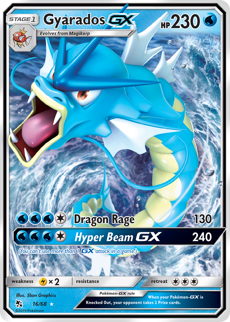 Pokémonkaart 016/068 - Gyarados-GX - Hidden Fates - [Rare Holo GX]