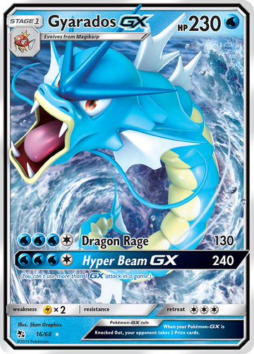 Pokémonkaart 016/068 - Gyarados-GX - Hidden Fates - [Rare Holo GX]