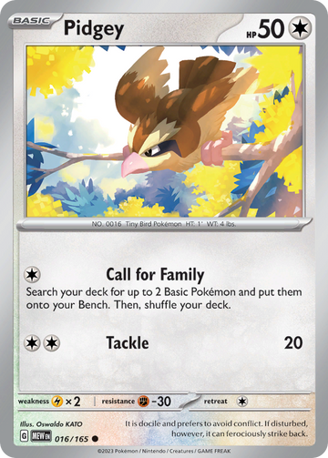 016/165 - Pidgey - [Common] - Reverse Holo