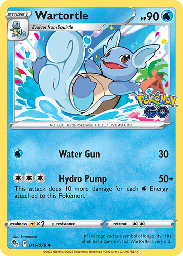 016/078 - Wartortle - Reverse Holo - (Uncommon]