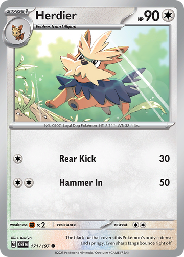 171/197 - Herdier - [Common] - Reverse Holo
