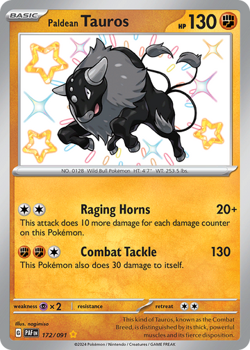 172/091 - Paldean Tauros - [Shiny Rare]