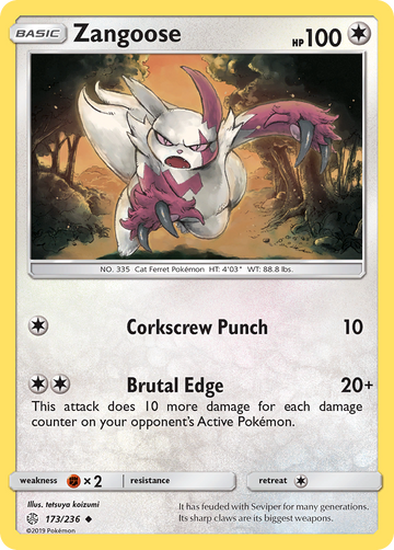 173/236 - Zangoose - [Uncommon] - Reverse Holo