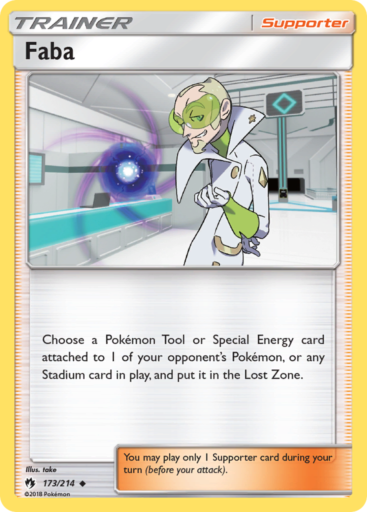 Pokémonkaart 173/214 - Faba - Lost Thunder - [Uncommon]