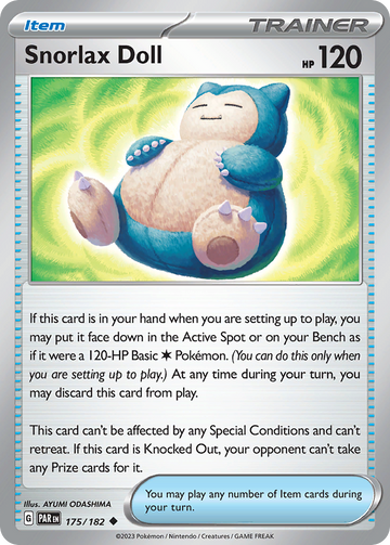 175/182 - Snorlax Doll - [Uncommon] - Reverse Holo