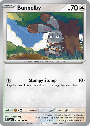 175/197 - Bunnelby - [Common] - Reverse Holo