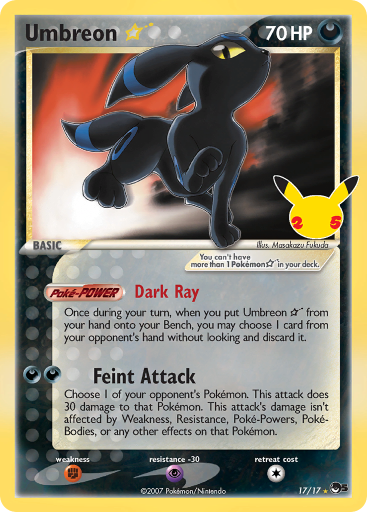 Pokémonkaart 017/017 - Umbreon ★ - Celebrations: Classic Collection - [Classic Collection]