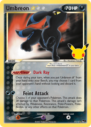 Pokémonkaart 017/017 - Umbreon ★ - Celebrations: Classic Collection - [Classic Collection]