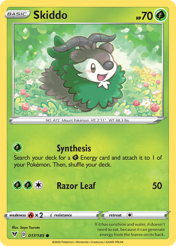 017/185 - Skiddo - Reverse Holo - [Common]