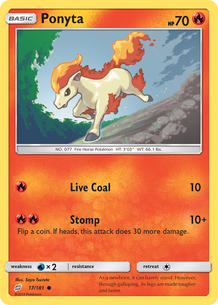 Pokémonkaart 017/181 - Ponyta - Team Up - [Common]