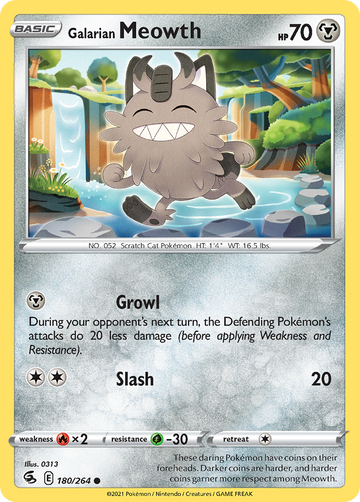 180/264 - Galarian Meowth - Reverse Holo - [Common]