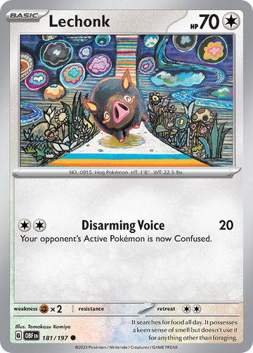 181/197 - Lechonk - [Common] - Reverse Holo