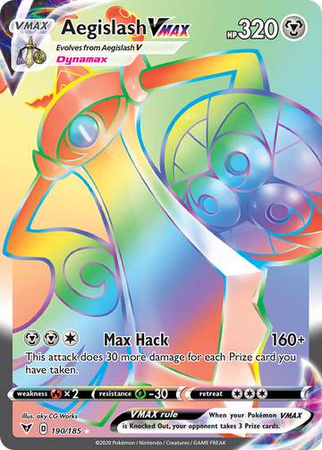 190/185 - Aegislash VMAX - [Rare Rainbow]