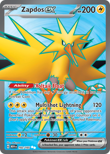 192/165 - Zapdos ex - [Ultra Rare]