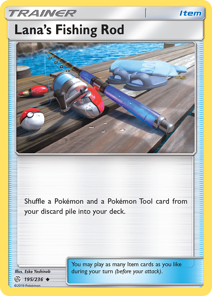 Pokémonkaart 195/236 - Lana's Fishing Rod - Cosmic Eclipse - [Uncommon]