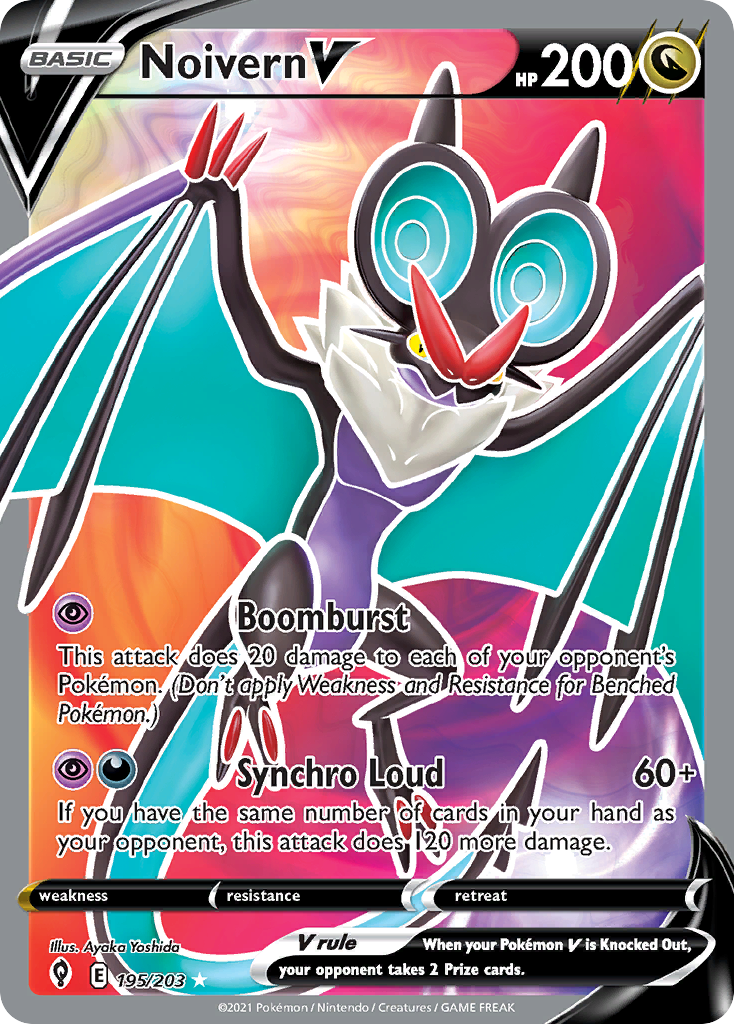 Pokémonkaart 195/203 - Noivern V - Evolving Skies - [Rare Ultra]