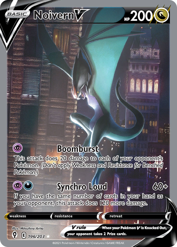 Pokémonkaart 196/203 - Noivern V - Evolving Skies - [Rare Ultra]