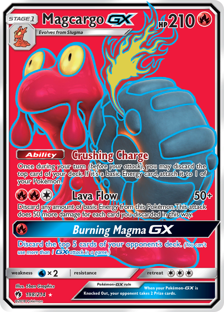 Pokémonkaart 198/214 - Magcargo-GX - Lost Thunder - [Rare Ultra]