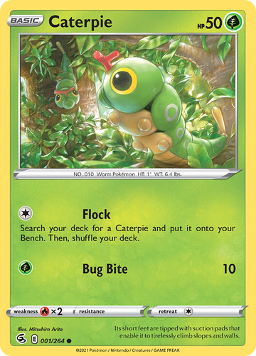 001/264 - Caterpie - Reverse Holo - [Common]