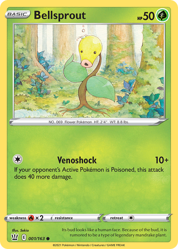 Pokémonkaart 001/163 - Bellsprout - Battle Styles - [Common]