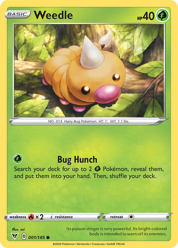 001/185 - Weedle - Reverse Holo - [Common]