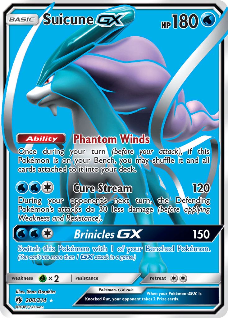 Pokémonkaart 200/214 - Suicune-GX - Lost Thunder - [Rare Ultra]