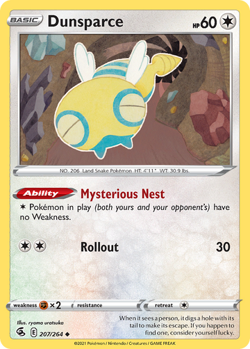 207/264 - Dunsparce - [Uncommon] - Reverse Holo