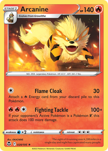 020/195 - Arcanine - [Rare] - Reverse Holo