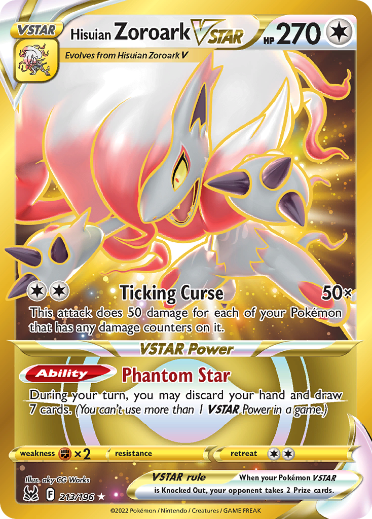 213/196 - Hisuian Zoroark VSTAR - [Rare Secret] - Off center