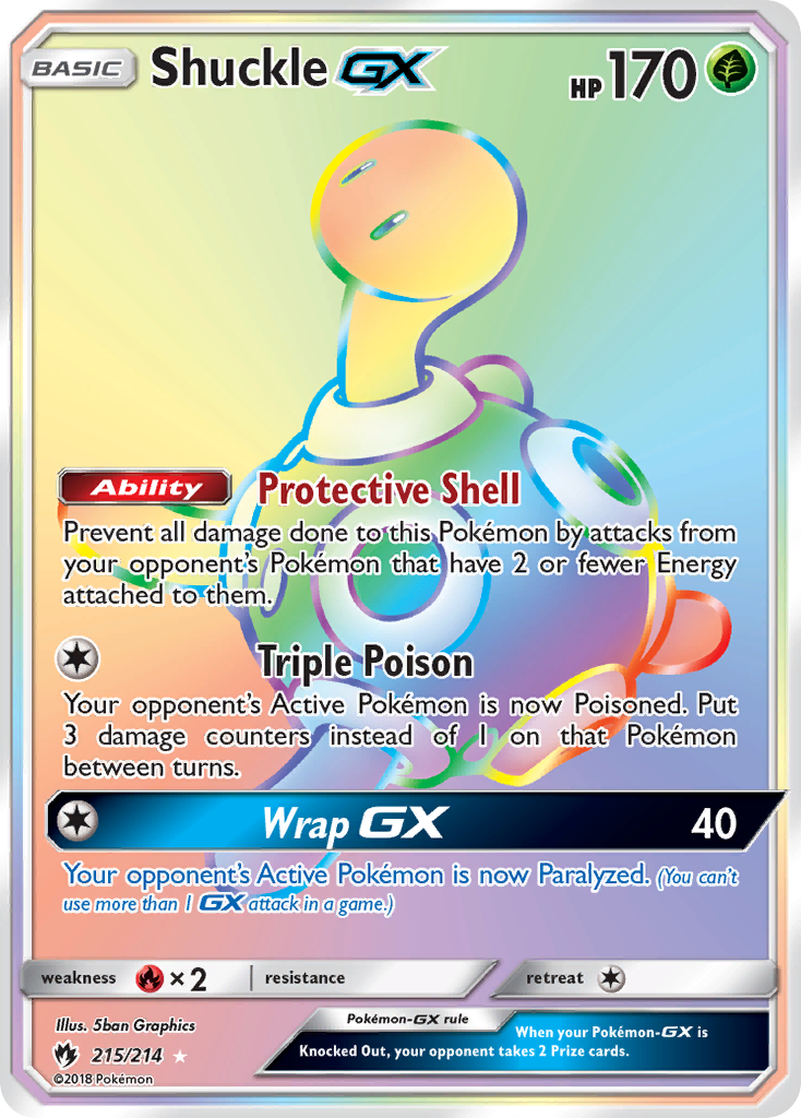 Pokémonkaart 215/214 - Shuckle-GX - Lost Thunder - [Rare Rainbow]