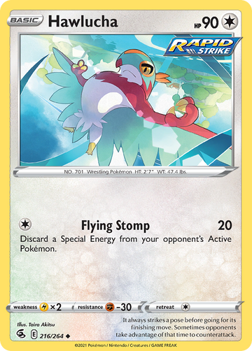 216/264 - Hawlucha - [Uncommon] - Reverse Holo