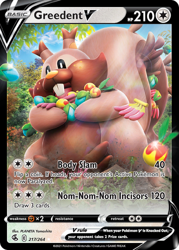 217/264 - Greedent V - [Rare Holo V]