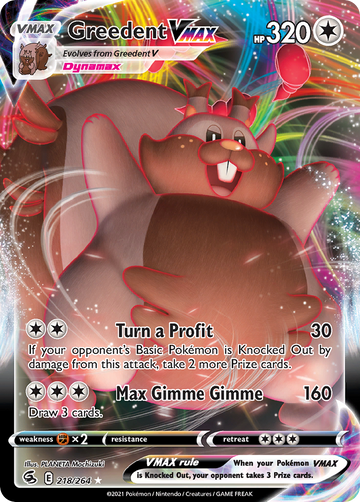 218/264 - Greedent VMAX - [Rare Holo VMAX]