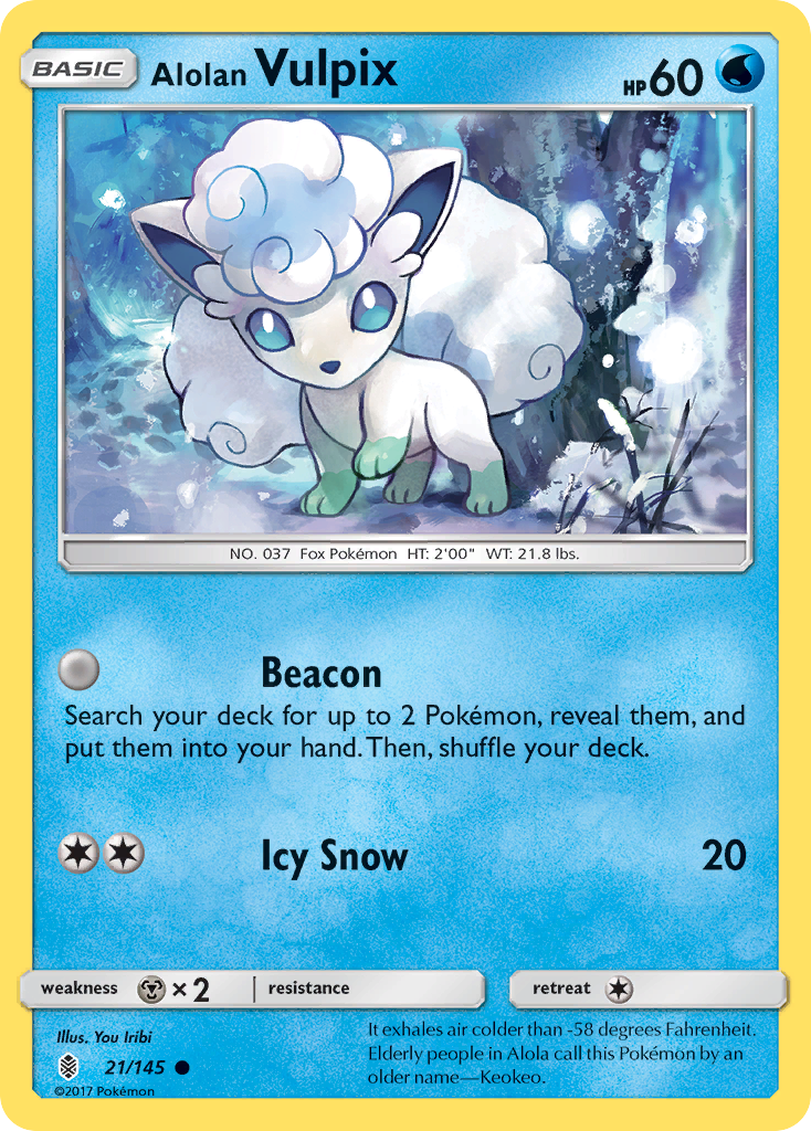 Pokémonkaart 021/145 - Alolan Vulpix - Guardians Rising - [Common]