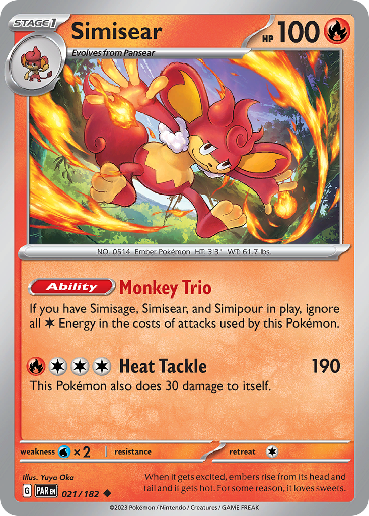 021/182 - Simisear - [Uncommon] - Reverse Holo-Pokemeister