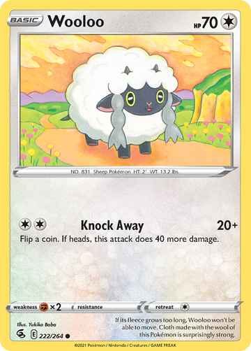 222/264 - Wooloo - [Common] - Reverse Holo