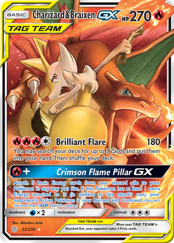 022/236 - Charizard & Braixen-GX - [Rare Holo GX]