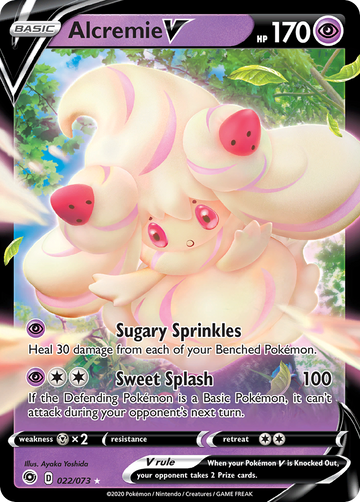 Pokémonkaart 022/073 - Alcremie V - Champion's Path - [Rare Holo V]