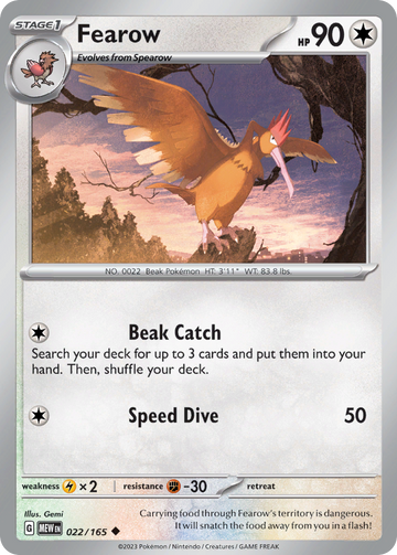 022/165 - Fearow - [Uncommon] - Reverse Holo