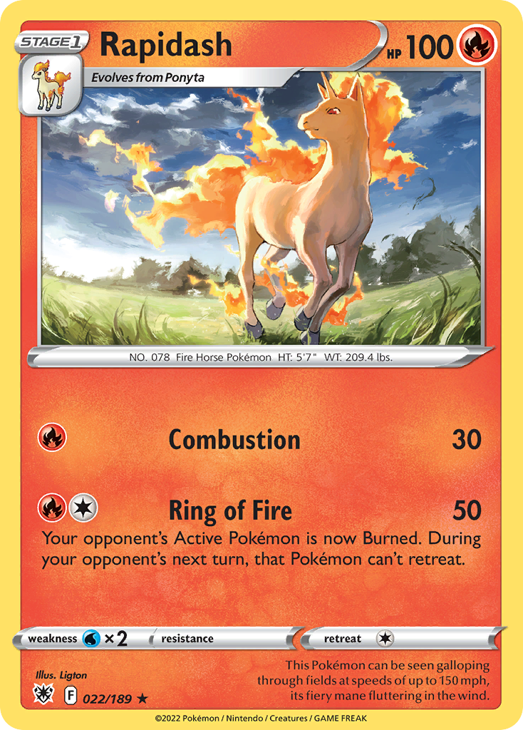 022/189 - Rapidash - Reverse Holo - [Rare]