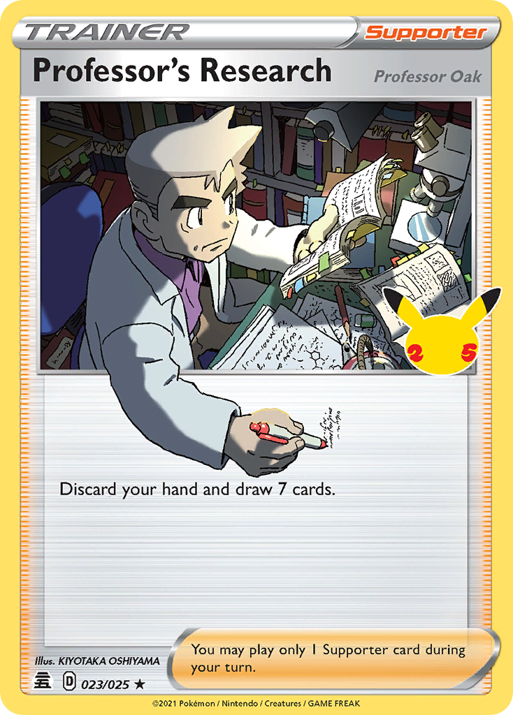 Pokémonkaart 023/025 - Professor’s Research (Professor Oak) - Celebrations - [Rare Holo]