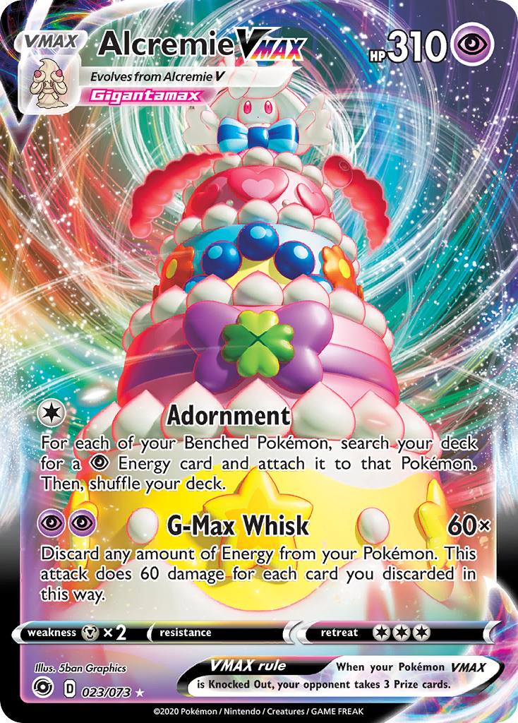 Pokémonkaart 023/073 - Alcremie VMAX - Champion's Path - [Rare Holo VMAX]